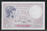 FRANCE . 5 Francs VIOLET. Alphabet: G.64999 . -