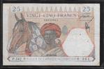 AFRIQUE OCCIDENTALE FRANÇAISE 25 Francs Banque de France Nummerieriung. Numérotation BdF. Alphabet: P.342. Blau, bleu . -