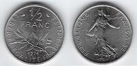 FRANCE . 1/2 Francs Säerin von: Semeuse de: O.Roty . -