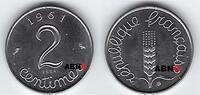 FRANCE . 2 Centimes Essai (Probe) Weizenkolben . Épi . -