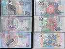 SURINAME 5, 10, 25 Gulden Vogelserie. Série oiseaux . -