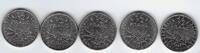 FRANCE . 1/2 Franc Semeuse. Säerin. de O.ROTY. 5 EX. . -