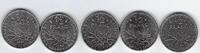 FRANCE . 1/2 Franc Semeuse. Säerin. de O.ROTY. 5 EX. . -