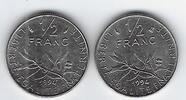 FRANCE . 1/2 Franc Semeuse. Säerin. de O.ROTY. Biene und Delfin. Abeille et dauphin . -