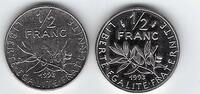 FRANCE . 1/2 Franc Semeuse. Säerin. de O.ROTY. Avec et sans Différants. Mit und ohne MZ . -