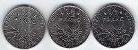 FRANCE . 1/2 Franc SEMEUSE. SÄERIN. De, von, O.ROTY. 3EX. -