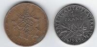 FRANCE . 10 Francs et 1 Franc 1985 La FRANCE de, von MATHIEU, Rand, tran... 14.55 US$  +  40.75 US$ shipping