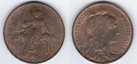 FRANCE . 10 Centimes Daniel Dupuis. Medailleur, médailleur. (France 1 bis 10 Centimes 1898-1921) . -