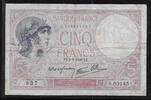 FRANCE . 5 Francs .VIOLET modifié. Alphabet: S.60145 . -
