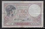 FRANCE . 5 Francs .VIOLET. Alphabet: K.65793 . -