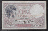 FRANCE . 5 Francs .VIOLET. Alphabet: R.66051. -