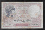 FRANCE . 5 Francs .VIOLET. Alphabet: P.65059. -