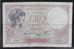 FRANCE . 5 Francs VIOLET. Alphabet: O.64535 . -