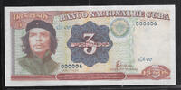3 Pesos. 1995. CUBA. Ernesto Rafael Guevara de la Serna dit    LE CHE    . Serie: CA-06. N° 000006  . Gutes vorzüglich.
