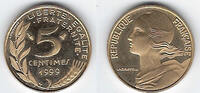 FRANCE . 5 Centimes. 1999. Marianne. 3 plis. 3 Falten. aus dem BE Satz  ... 110.61 US$52.39 US$  +  40.75 US$ shipping