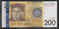 KYRGYSTAN 200 Com (Som) ALYKUL OSMONOV. Dichter. Poète. Serie: CN . -