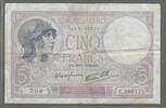 FRANCE. 5 Francs. VIOLET, modifié . Alphabet: E.58617 . -
