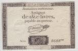 France. Assignat de 10 Livres. DOMAINES NATIAUNAUX. Serie: 8688 . -