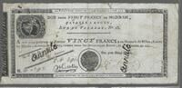 France. 20 Francs Bon pour 20 Francs en MONNAIES de Rouen annulé . -