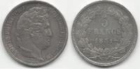 France 5 Francs tranche en creux Louis Philippe Ier Strasbourg -