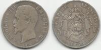 France Napoléon III . BB=Strasbourg  . 5 Francs 1855 BB SGE/schön