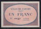 1 Franc ND FRANCE Kleine Nummer. N°000,083. Petit numéro. Gutes sehr schön