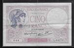 FRANCE 5 FRANCS VIOLET. Alphabet: X.64279 . -