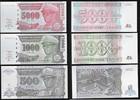 ZAÏRE. 500, 1000, 5000 Nouveaux Zaïres Maréchal Mobutu Sese Seko. 3 Notes . -