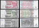 ZAÏRE. 500, 1000, 5000 Nouveaux Zaïres Maréchal Mobutu Sese Seko. 3 Notes . -
