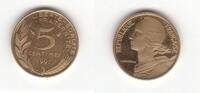 FRANCE 5 centimes Marianne. 3 Falten. 3 plis RARE! -
