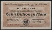   NOTGELD FRANKFURT AM MAIN, Reichsbahndirektion, 10 Billionen Mark, 02.... 209.90 元  ＋  62.42 元 运费