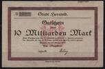   NOTGELD HERSFELD, Stadt, 10 Milliarden Mark, 23.10.1923,  194.29 元  ＋  62.42 元 运费