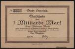   NOTGELD HERSFELD, Stadt, 1 Milliarde Mark, 23.10.1923,  194.29 元  ＋  62.42 元 运费