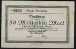   NOTGELD HERSFELD, Stadt, 50 Milliarden Mark, 23.10.1923,  272.32 元  ＋  62.42 元 运费