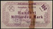   NOTGELD H&Uuml;NFELD, St&auml;dtische Sparkasse, 100 Milliarden Mark, 26.10.1923... 272.32 元  ＋  62.42 元 运费