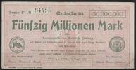   NOTGELD LIMBURG a. d. LAHN, Kreisausschuss, 50 Millionen Mark, 15.08.1... 233.31 元  ＋  62.42 元 运费