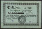   NOTGELD BUXTEHUDE, Stadt, 50 Millionen Mark, 14.09.1923,  155.28 元  ＋  62.42 元 运费