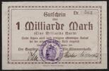   NOTGELD CLAUSTHAL, Stadt, 1 Milliarde Mark, 27.10.1923,  545.43 元  ＋  62.42 元 运费