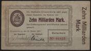   NOTGELD CLOPPENBURG, Stadt, 10 Milliarden Mark, 23.10.1923,  100.66 元  ＋  62.42 元 运费