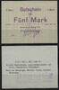   NOTGELD EINSWARDEN, Frerichswerft, 5 Mark, 00.10.1918,  61.64 元  ＋  62.42 元 运费