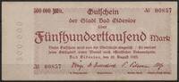   NOTGELD BAD OLDESLOE, Stadt, 500 Tausend Mark, 20.08.1923,  23.11 US$  +  9.29 US$ shipping