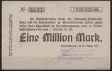   NOTGELD BRUNSB&Uuml;TTELKOOG, Schleswig-Holsteinische Bank, 1 Million Mark,  28.92 US$  +  9.29 US$ shipping