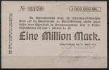   NOTGELD BRUNSB&Uuml;TTELKOOG, Schleswig-Holsteinische Bank, 1 Million Mark,  23.11 US$  +  9.29 US$ shipping