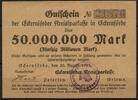   NOTGELD ECKERNF&Ouml;RDE, Kreissparkasse, 50 Millionen Mark, 20.08.1923,  23.11 US$  +  9.29 US$ shipping