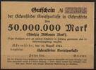   NOTGELD ECKERNF&Ouml;RDE, Kreissparkasse, 50 Millionen Mark, 20.08.1923,  37.05 US$  +  9.29 US$ shipping