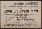   NOTGELD ECKERNF&Ouml;RDE, Kreissparkasse, 10 Milliarden Mark, 15.10.1923,  23.11 US$  +  9.29 US$ shipping