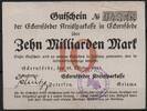   NOTGELD ECKERNF&Ouml;RDE, Kreissparkasse, 10 Milliarden Mark, 15.10.1923,  23.11 US$  +  9.29 US$ shipping
