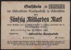   NOTGELD ECKERNF&Ouml;RDE, Kreissparkasse, 50 Milliarden Mark, 15.10.1923,  23.11 US$  +  9.29 US$ shipping