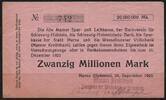   NOTGELD MARNE, Marner Kreditbank, 20 Millionen Mark, 24.09.1923,  23.11 US$  +  9.29 US$ shipping