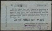   NOTGELD MARNE, Sparkasse der Stadt Marne, 10 Millionen Mark, 24.09.1923,  23.11 US$  +  9.29 US$ shipping